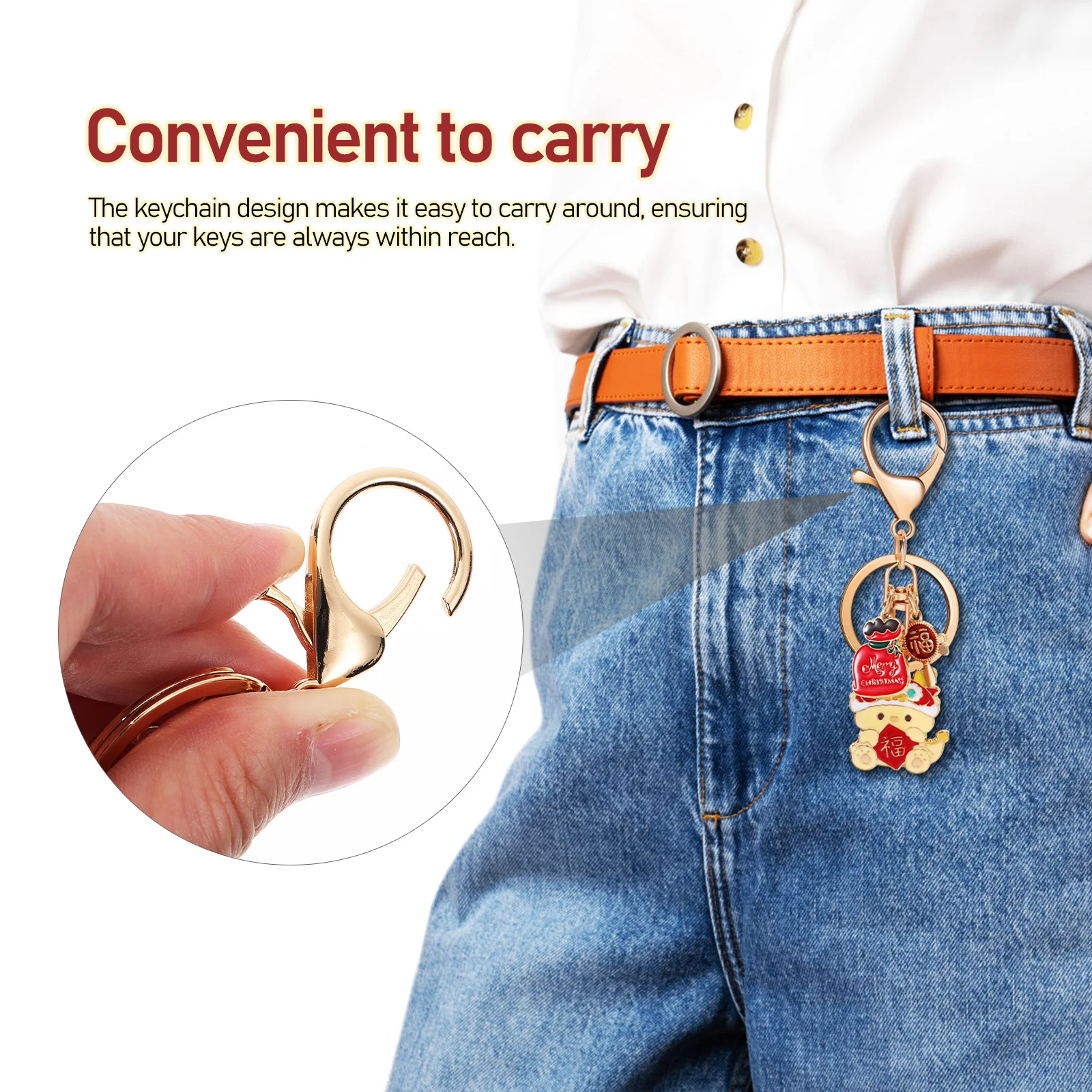 

4Pcs Dragon Metal Keychain Charms with Prosperity Symbol Strong Key Ring for Personal Use Or Gift Key Chain Dragon Keyring