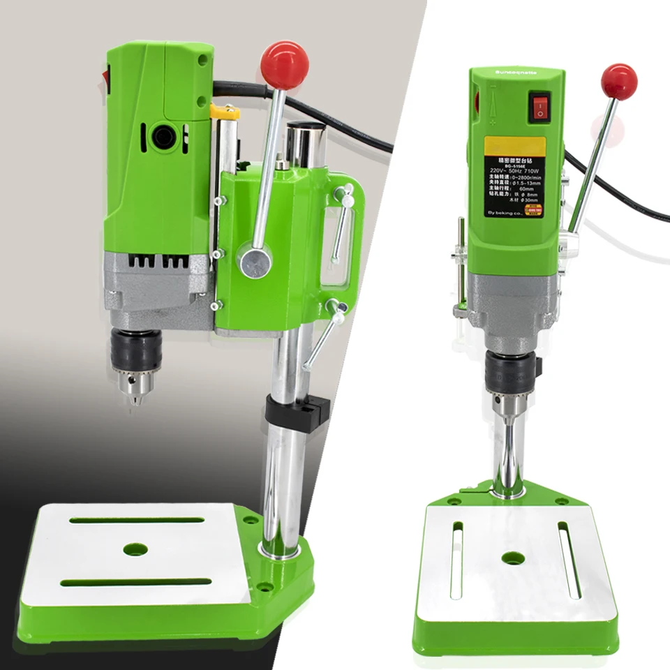 710W Bench Drill Press,Variable Speed Benchtop Drill Machine,6-Speed Green Spindle Travel 60mm