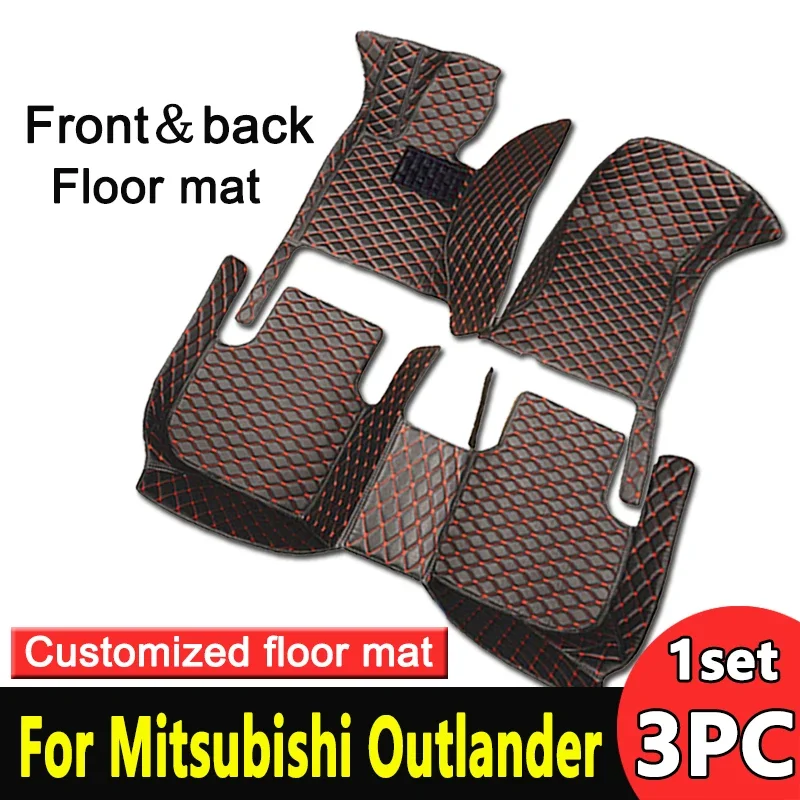 Non-hybrid Vehicle Car Floor Mat For Mitsubishi Outlander GM 2022 2023 5seat Leather Pads Car Mats Alfombrillas Car Accessories