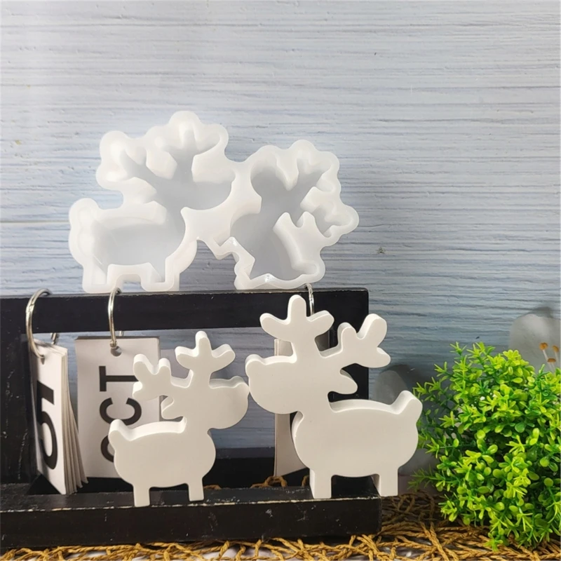 Elegant Elk Pendant Making Silicone Molds for Crafting Holiday Hanging Ornaments