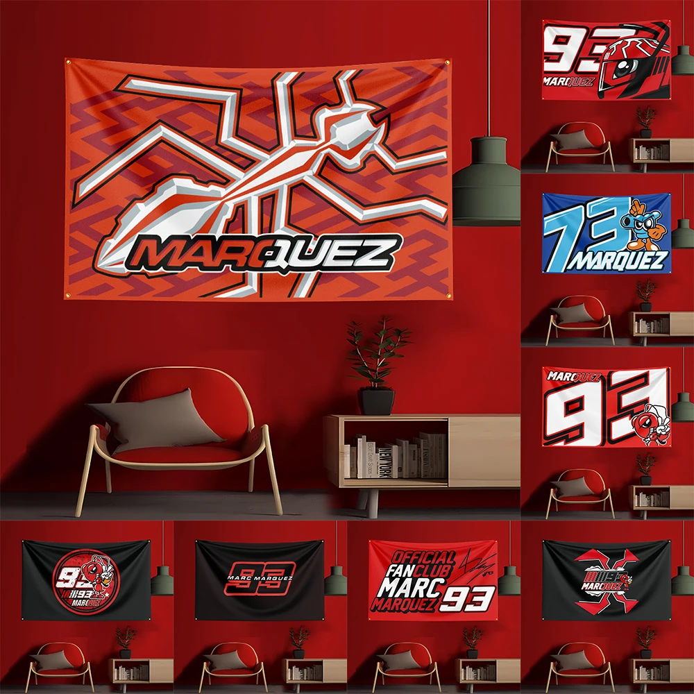 

3X5 FT W-MotorcycleS Game Flag Polyester Printed Party Flag for Garage Room Decoration