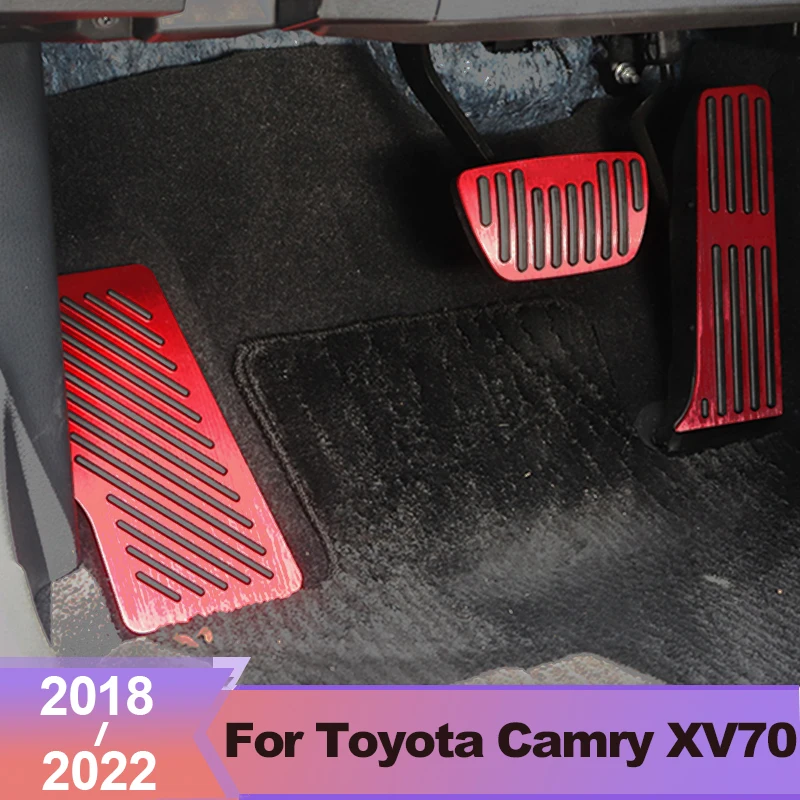 Aluminum Car Accelerator Fuel Brake Pedal Foot Rest Pedals Cover Pads For Toyota Camry 70 XV70 2018-2020 2021 2022 Accessories