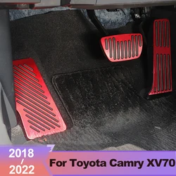 Aluminum Car Accelerator Fuel Brake Pedal Foot Rest Pedals Cover Pads For Toyota Camry 70 XV70 2018-2020 2021 2022 Accessories