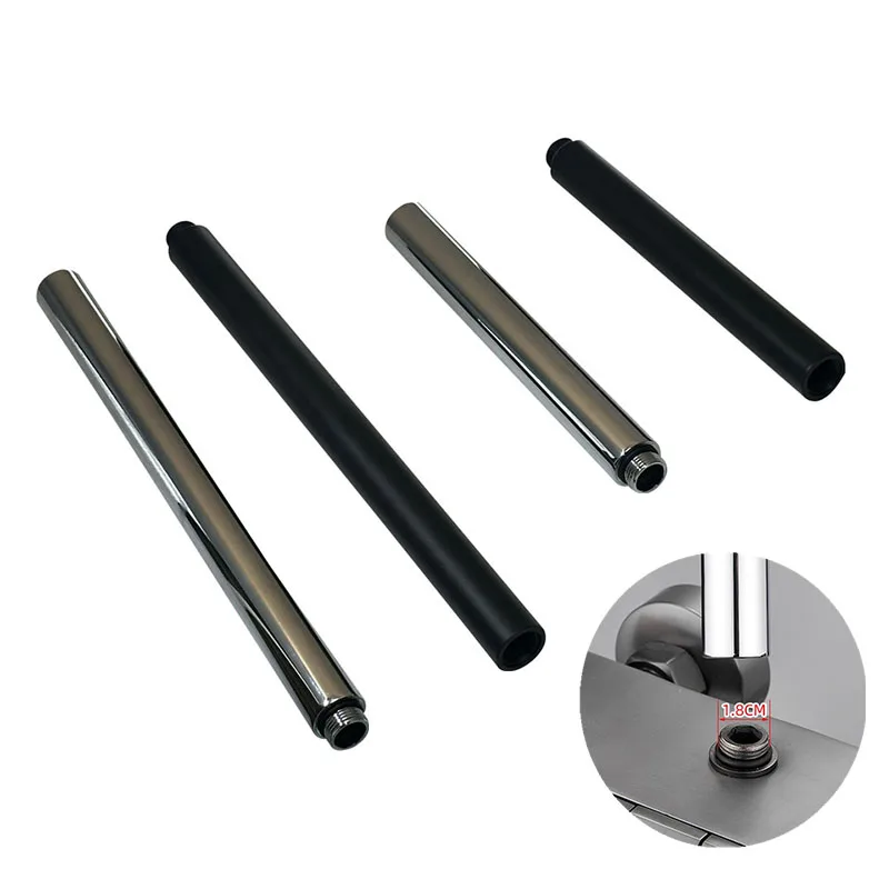 20/30/40/50cm Bathroom Shower Extension tube Installation specification 18mm Round Extension Bar Pipe Bathroom Accessories