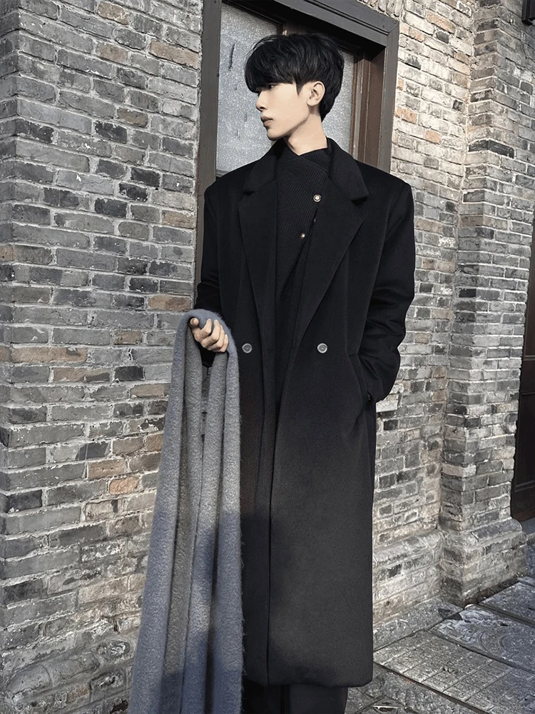 

Мужское шерстяное пальто Briti Sle с подкладкой на плечах, длиной до колена, модное повседневное двубортное пальто средней длины