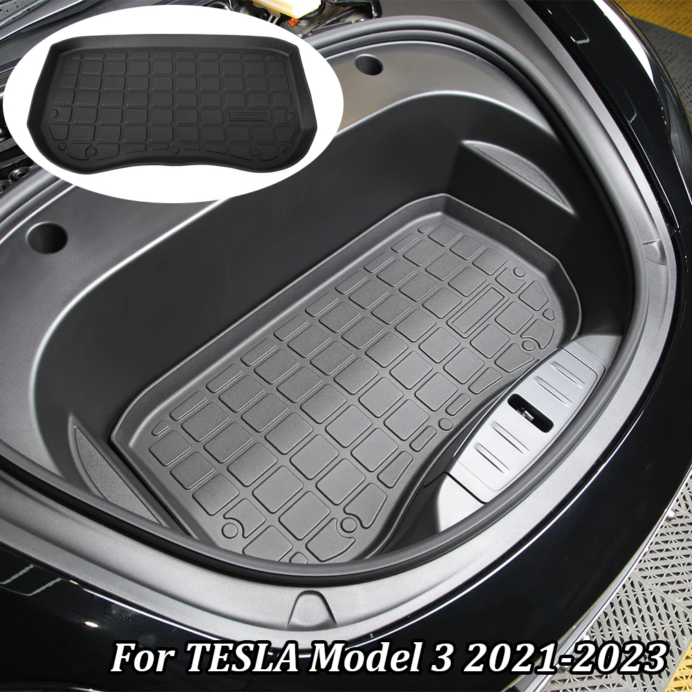 Front Rear Mat TPE Cargo Pad For Tesla Model 3 2023 Accessories Model 3 2021-2023 3D Waterproof Tray Storage Pads Mats Foot Pad