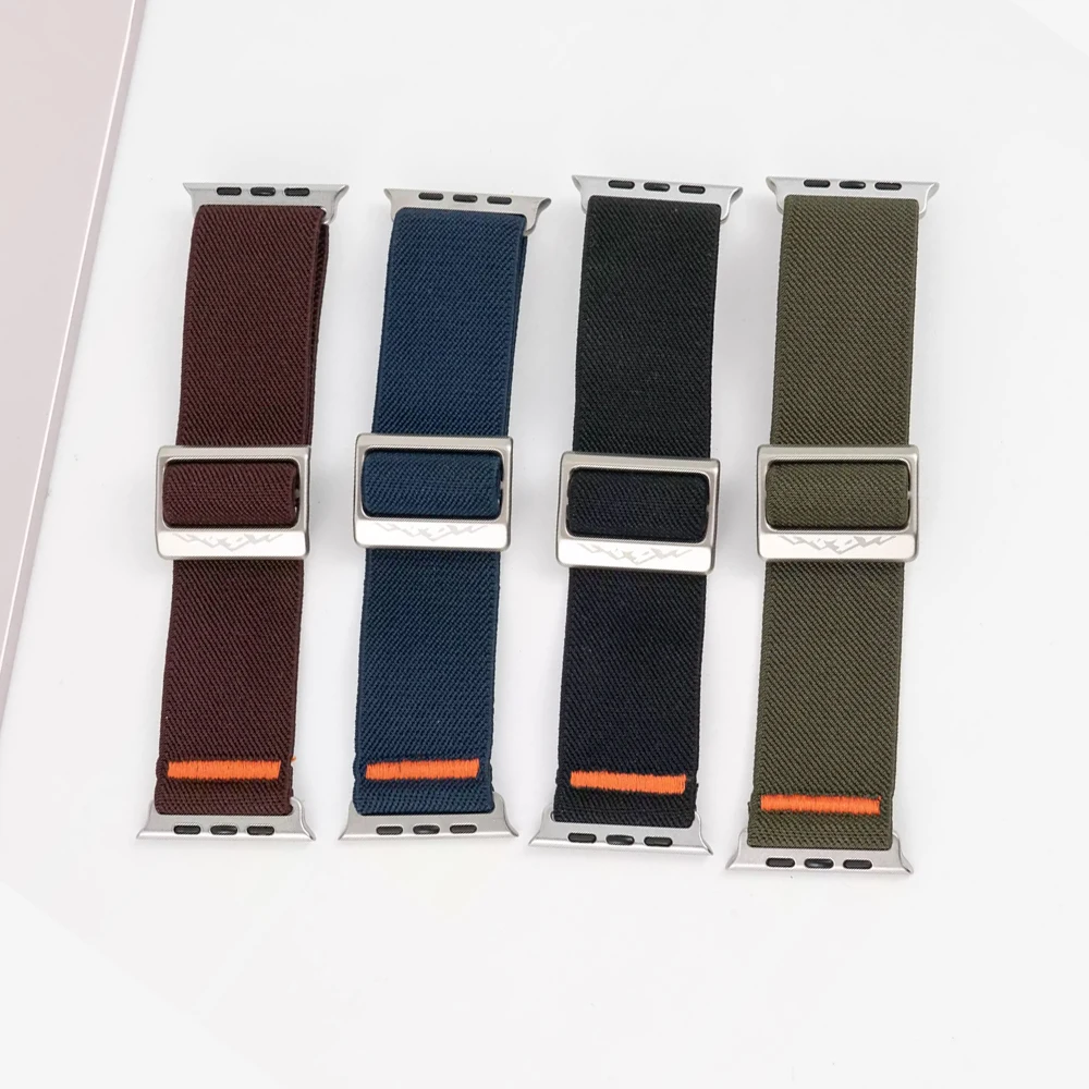 Strap For Apple Watch Ultra 2/3 Band 49mm 46mm 45/44/42/41/40mm Adjustable Nylon Bracelet Correa iWatch Series 10 11 9 6 7 8 SE