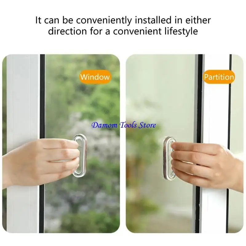 57BE No Drill Sliding Door Handle Clear Adhesive Backing Effortlessly Installation