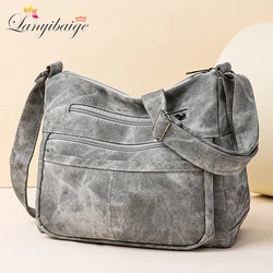 High Quality Luxury Shoulder Bag For Women Multiple Pockets Solid color Soft Leather Bags 2024 Casual Crossbody Bag Sac A Main