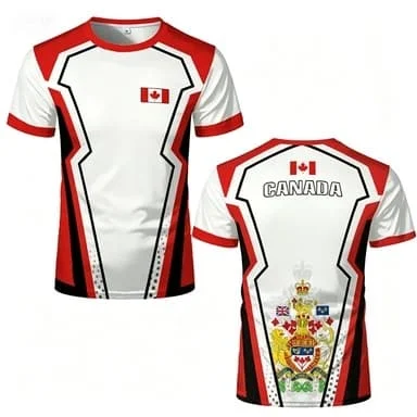 2027 New Canadian National Maple Leaf Theme Football Shirt  Fan Sports Training Casual T-shirt Family Matching Family Kids Tees