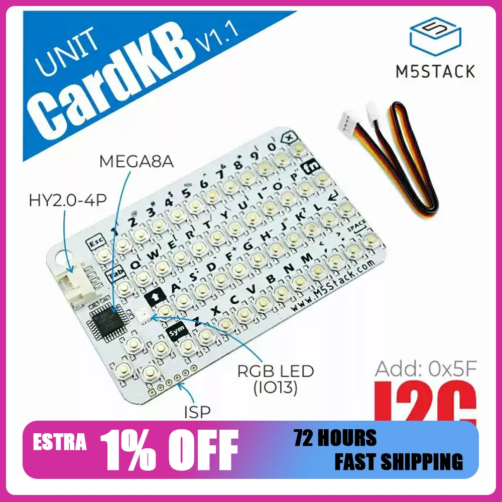 M5Stack Unit CardKB v1.1 matrix keyboard card keyboard unit 50 keys MEGA8A Full keyboard input multiple key combinations