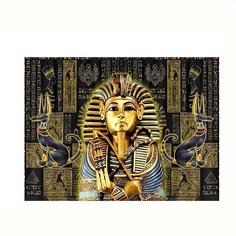 1 piece of exploration of ancient Egypt! Tutankhamun mask tablecloth, decorating the mysterious dining tablezyc