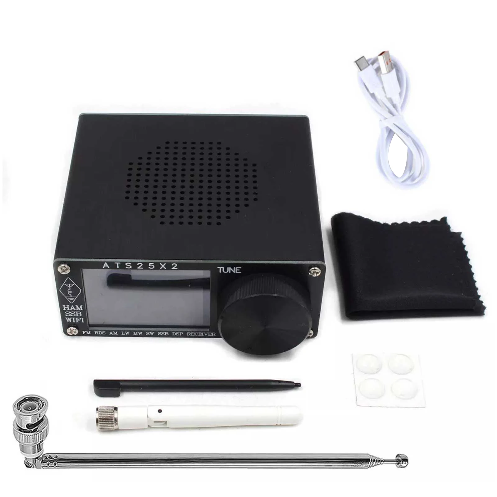 Receptor de Radio de Banda Completa ATS25X2, DSP con Pantalla Táctil de 2.4 Pulgadas, FM RDS AM LW MW SW SSB Todas las Bandas, Configuración por WiFi a través de Aplicación, Escaneo de Espectro