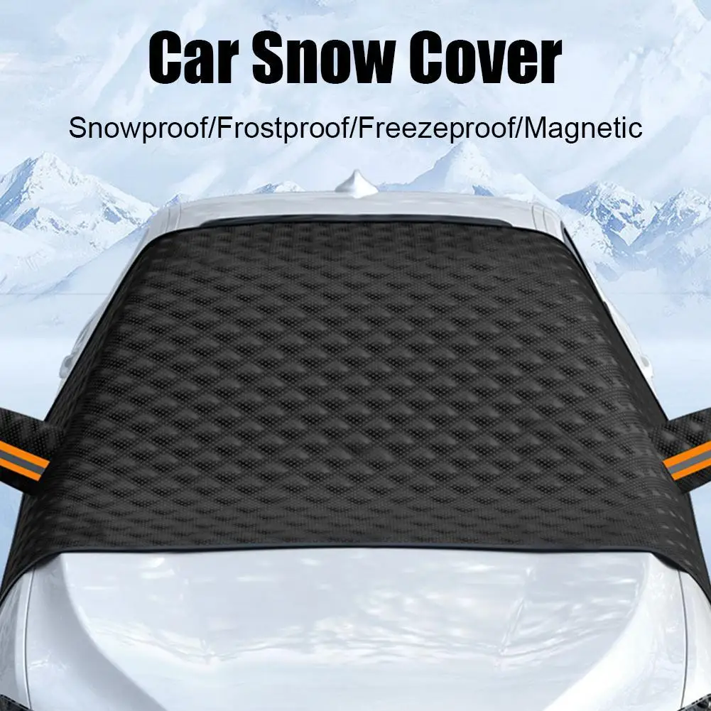 Multi-layer Cotton Thickening Car Winter Snow Cover Front Windshield Sunshade Antifreeze And Snow Half Cover Waterproof Coa