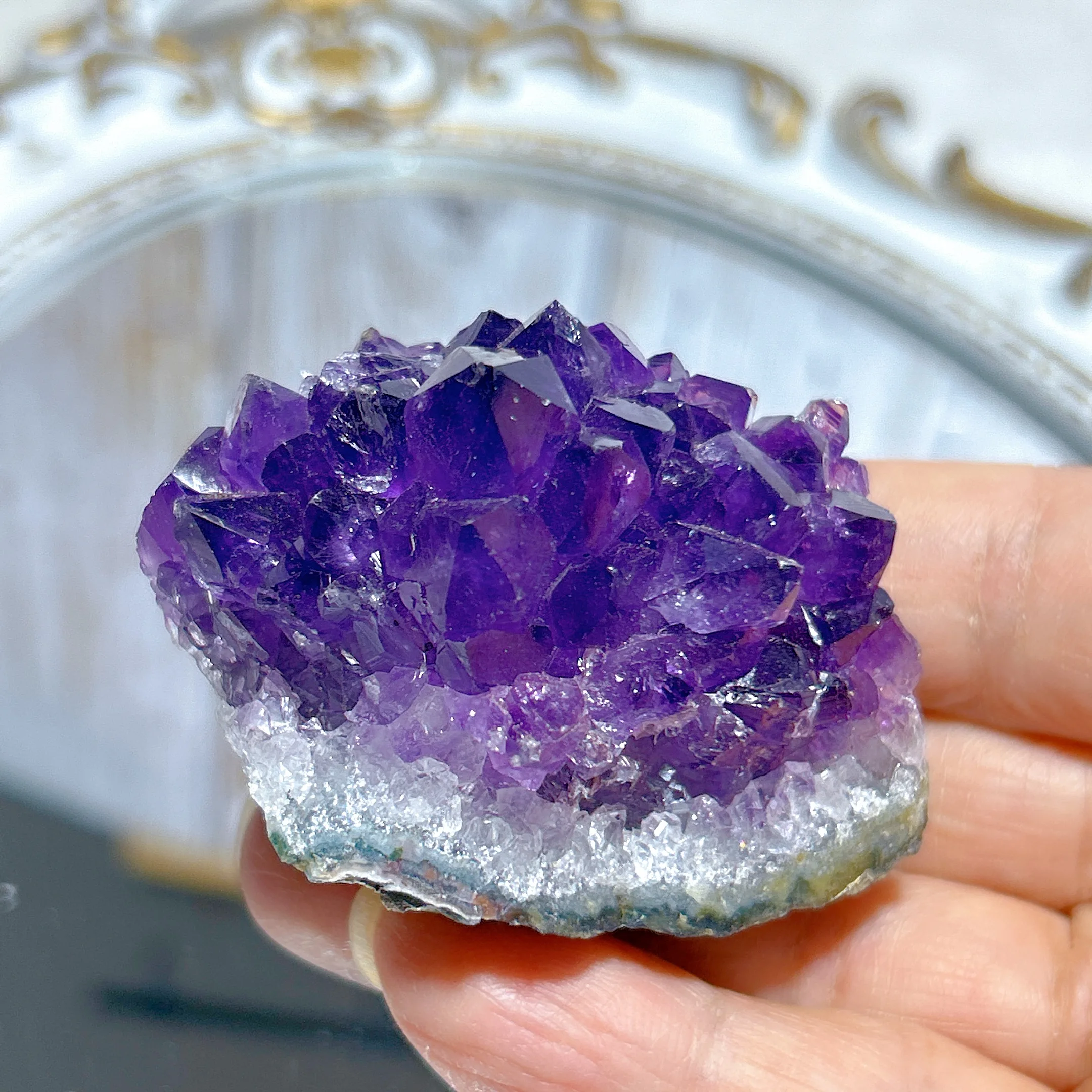 Healing Natural Crystal Amethyst Druzy Specimen Raw Stone Reiki Gemstone Energy Home Decoration