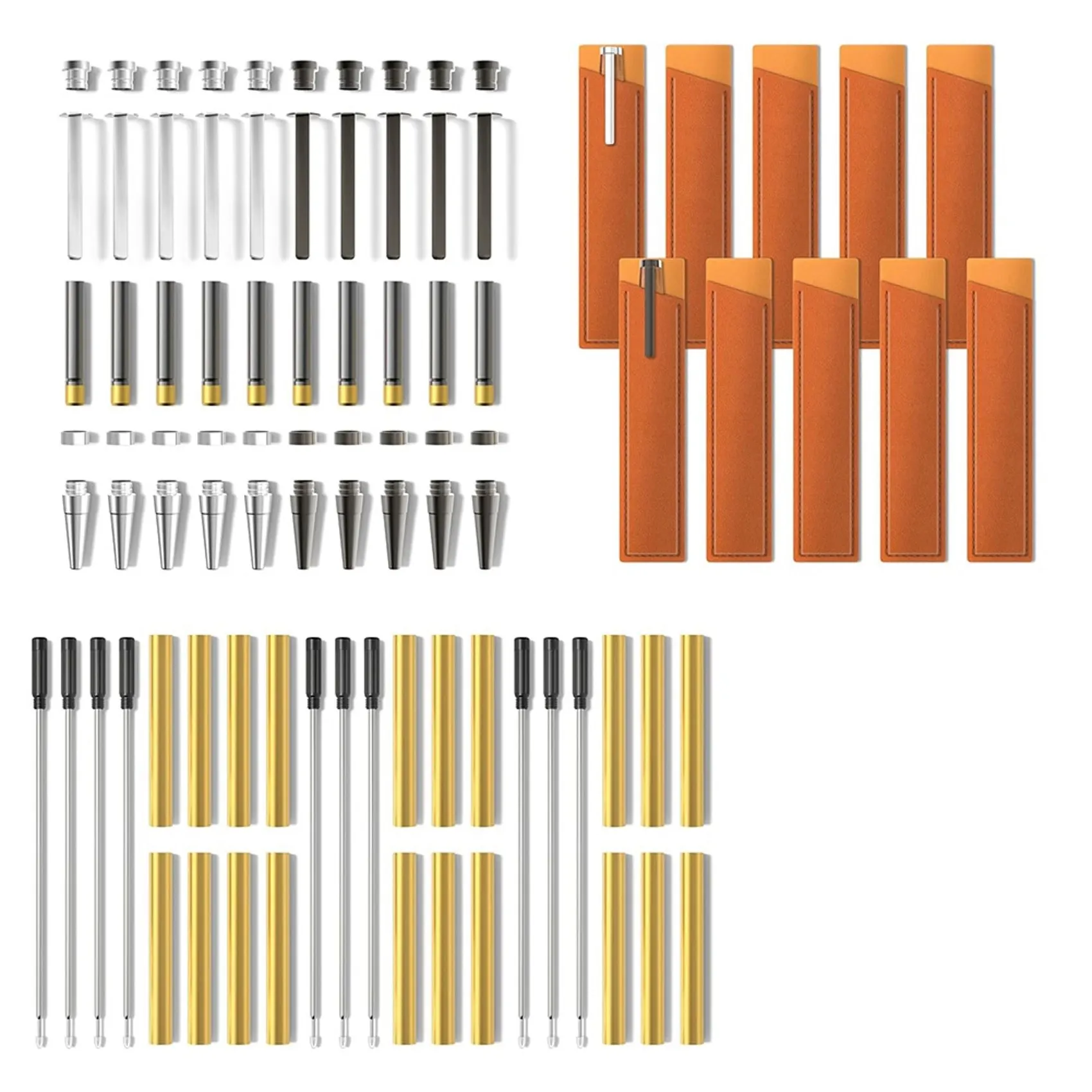 A19F-Pen Kits For Woodturning 20 Pack 20 Pen With Black Ink Ballpoint Craft Slimline Rollerball Turning Supplies Twist Set
