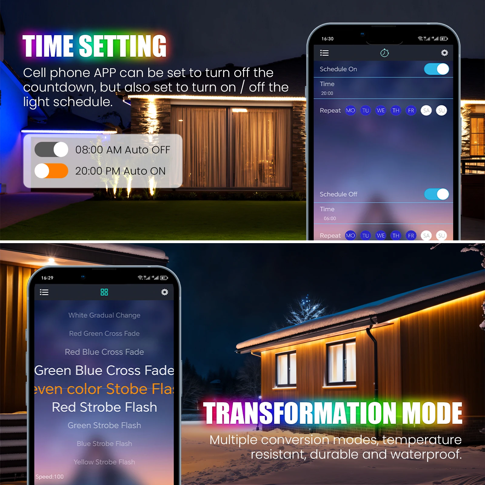 Imagem -04 - Impermeável Rgb Levou Tira de Luz para Exterior 18m 30m 24v com Bluetooth App 44keys Controle Remoto eu us uk Power Plug Kit