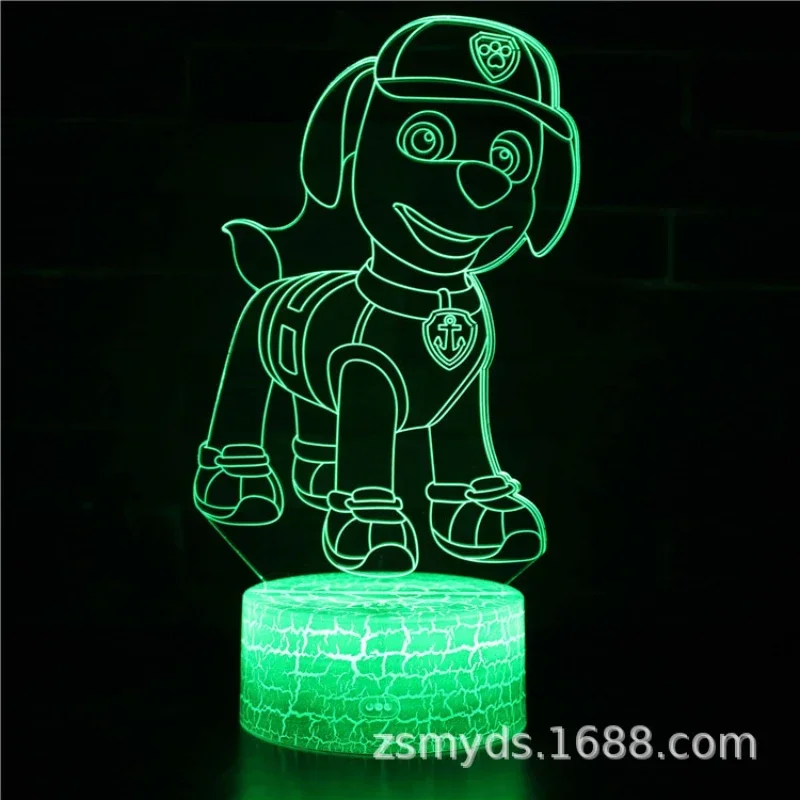 Lámpara 3D de dibujos animados de la serie de la patrulla canina, lámpara de mesita de noche Led, adornos creativos, juguetes para niños, regalos de cumpleaños