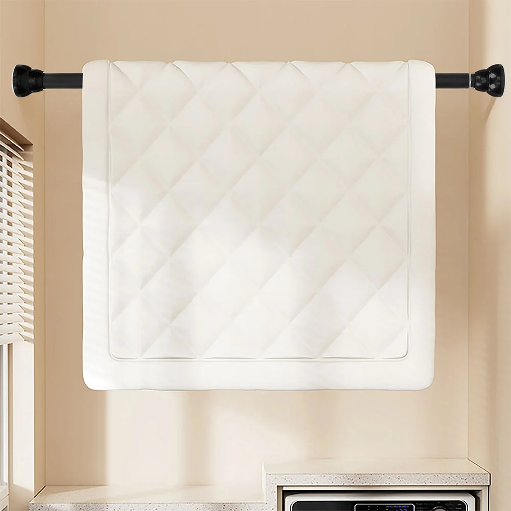 

Alipis Perforated Curtain Rod Extendable Bathroom Hanger Retractable Rubber Black