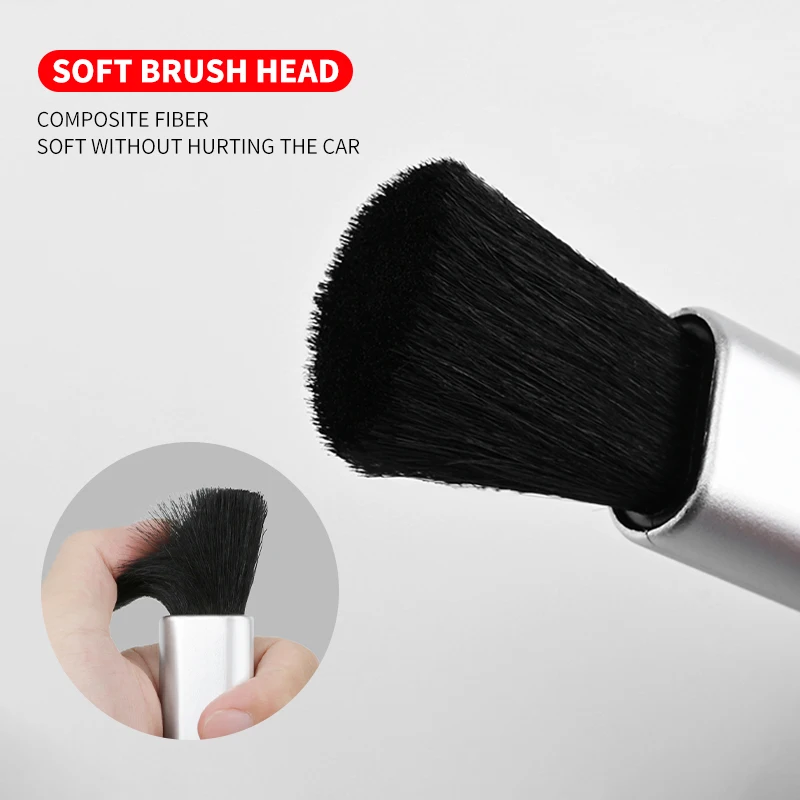 Car Interior Cleaning Brush Telescopic Small Soft Brush Accessories For Ford Focus 2 3 4 Mondeo Fiesta ecosport Kuga Fusion Ghia