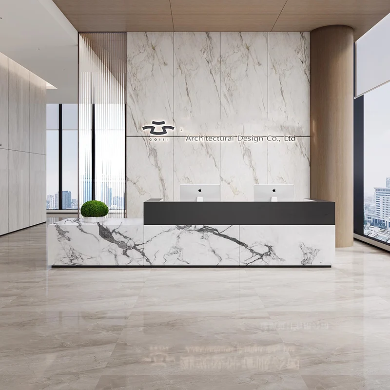 

Cashier Office Reception Desk Counter Decorations Luxury Aesthetic Reception Desk Counter Beauty Modern Commercial Furniture