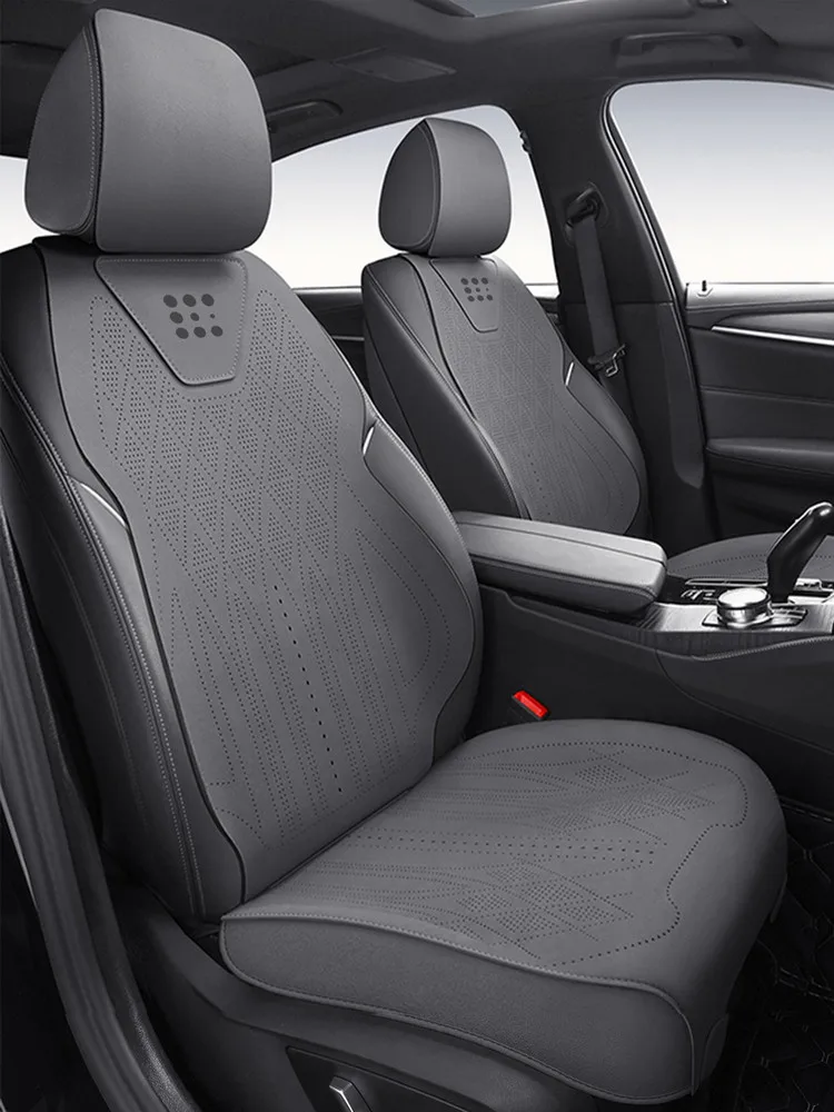 Car Seat Cushion 4 Seasons All-inclusive Leather Pad Ventilated Seat Cover For DFSK E5 PLUS / Dongfeng Fengon E5 Plus 2024-2026