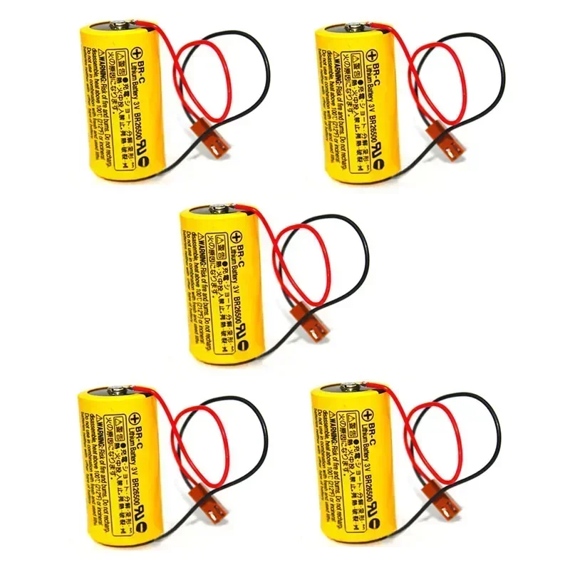 5PCS/Lot Original BR-C A02B-0120-K106 A98L-0031-0007 BR26500 3V 5000mAh PLC Lithium Battery with Wire Plug For Fanuc Batteries