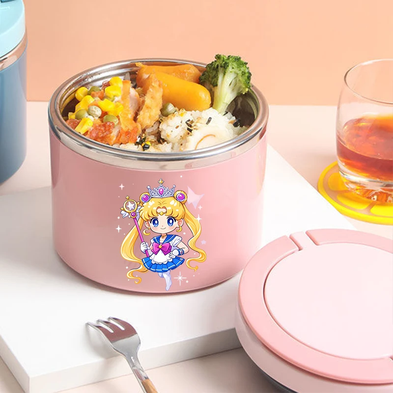 

630ML Sailors Moons Lunch Box Sealed Insulated Bento Boxes Anime Portable Large Capacity Lunch Case Cute Dinner Pail Home Gifts