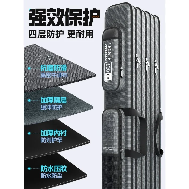 New Thickened Large Capacity Fishing Rod Bag Lightweight Storage Bag Special For Sea Fishing Rod Tackle