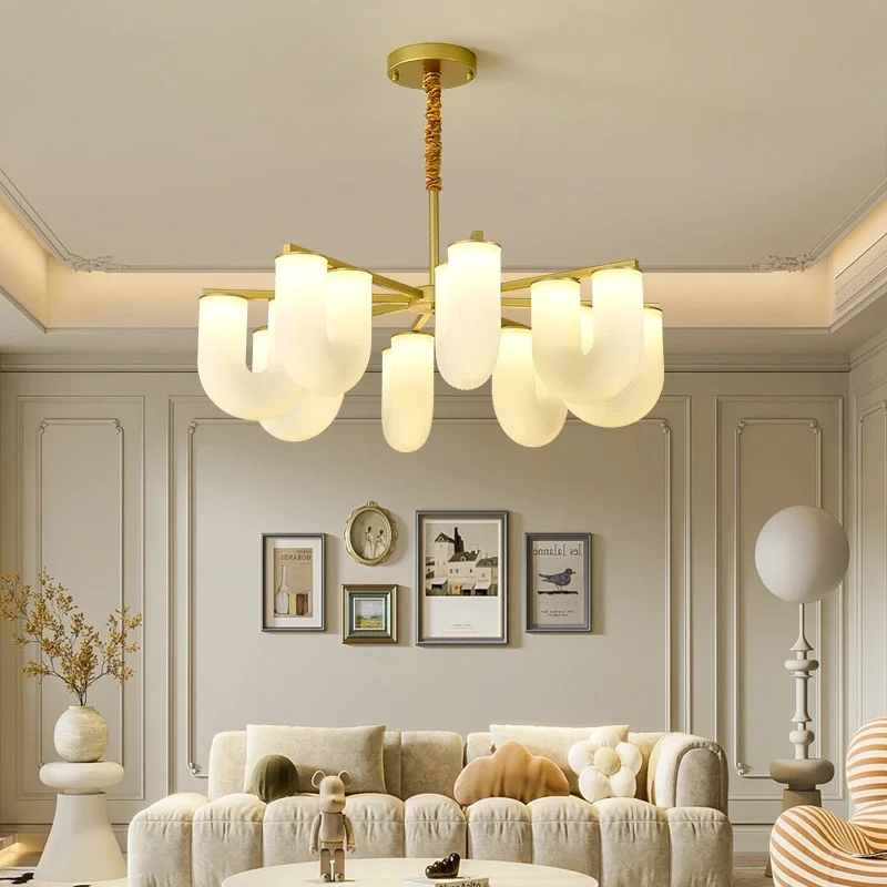 Creative New U-shaped Acrylic LED Pendant Lamp Living Room Restaurant Kitchen Bedroom Hotel Chandelier Home Decor Metal Lighting