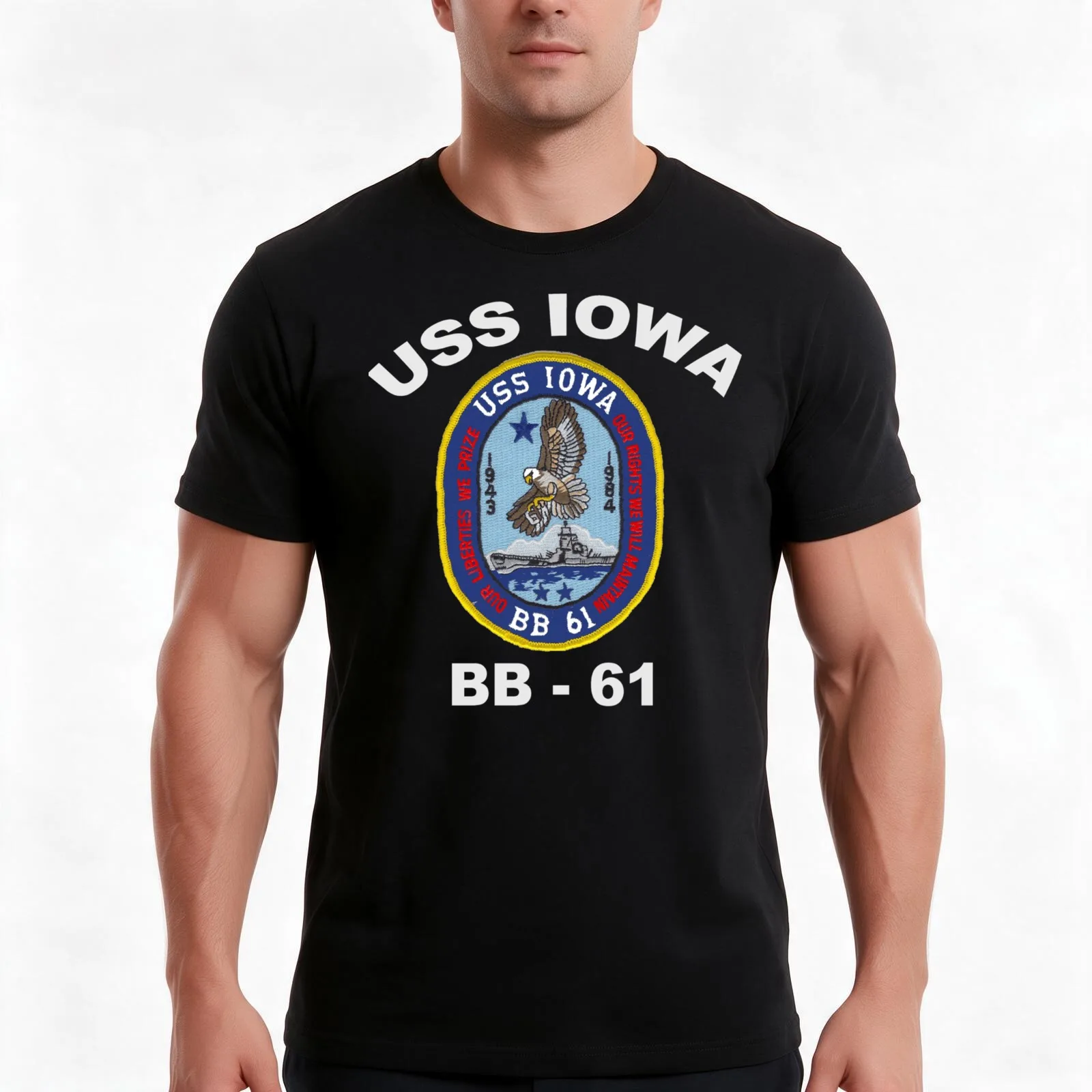 USS Iowa (BB-61) for Dark Colors T-Shirt Summer Casual Cotton Tee Oversized Streetwear Tops Vintage Graphic Print