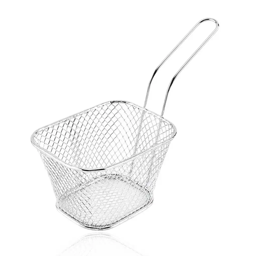 

Portable Square Mini Fried Basket French Fries Basket Restaurant Fried Chicken Snack Chips Household Kitchen Restaurant Tool