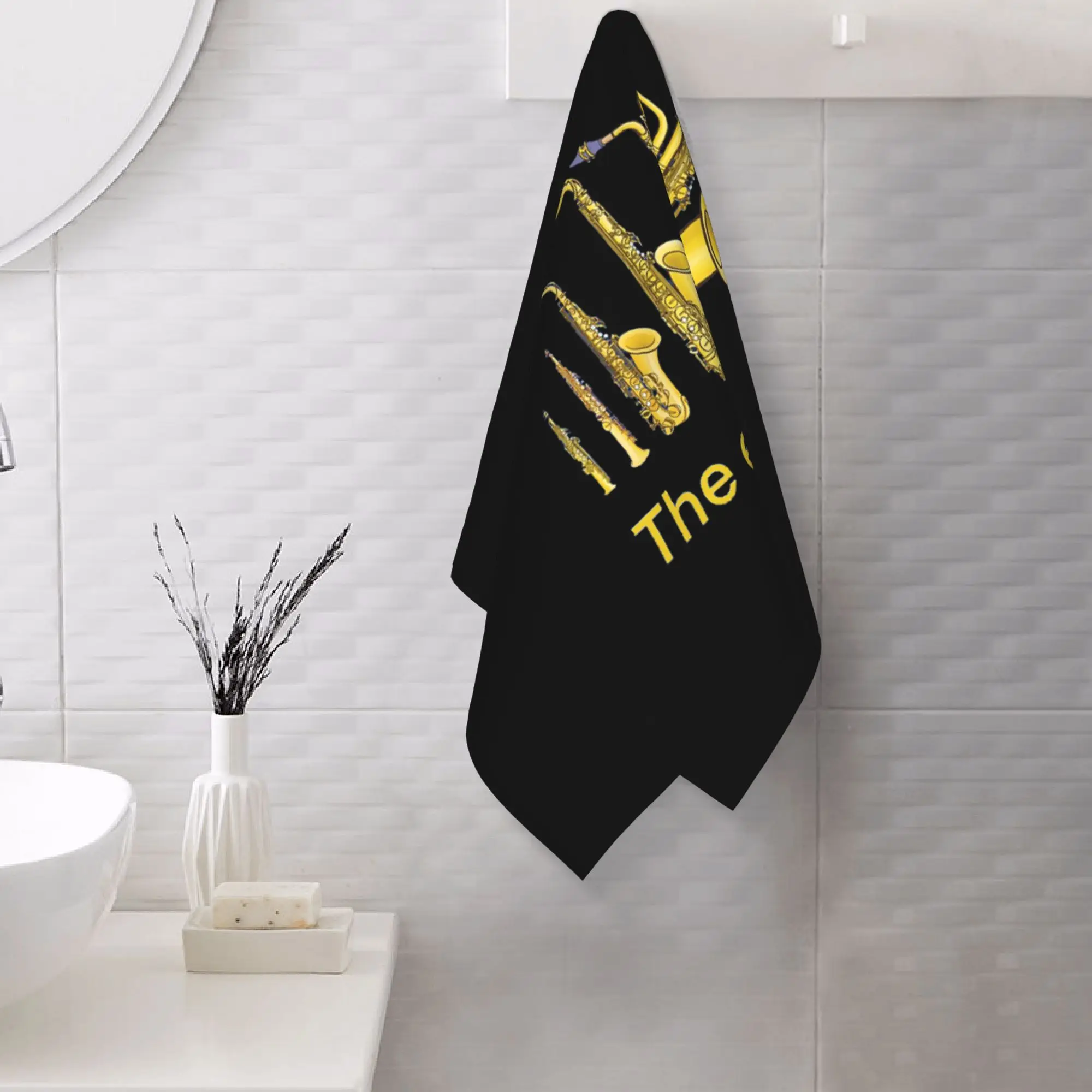 Custom Saxophone Player - Music Art Girls Y2k Graphic Soft Face Towel Quick Dry Pool Bath Cotton Towels Absorbent Quick