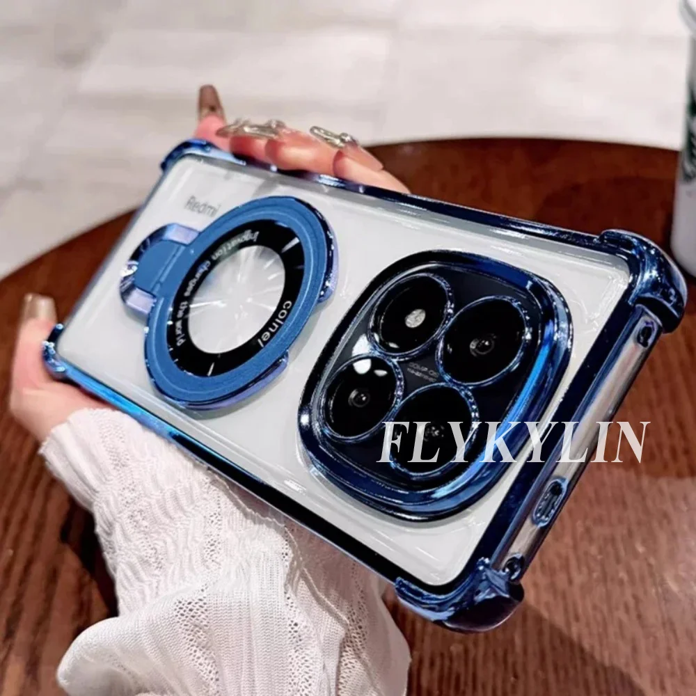 Phone Case For Samsung A17 A16 A36 A56 A15 A25 A35 A55 A14 A34 A54 Soft Silicone Shockproof Electroplated Magnetic Bracket Box