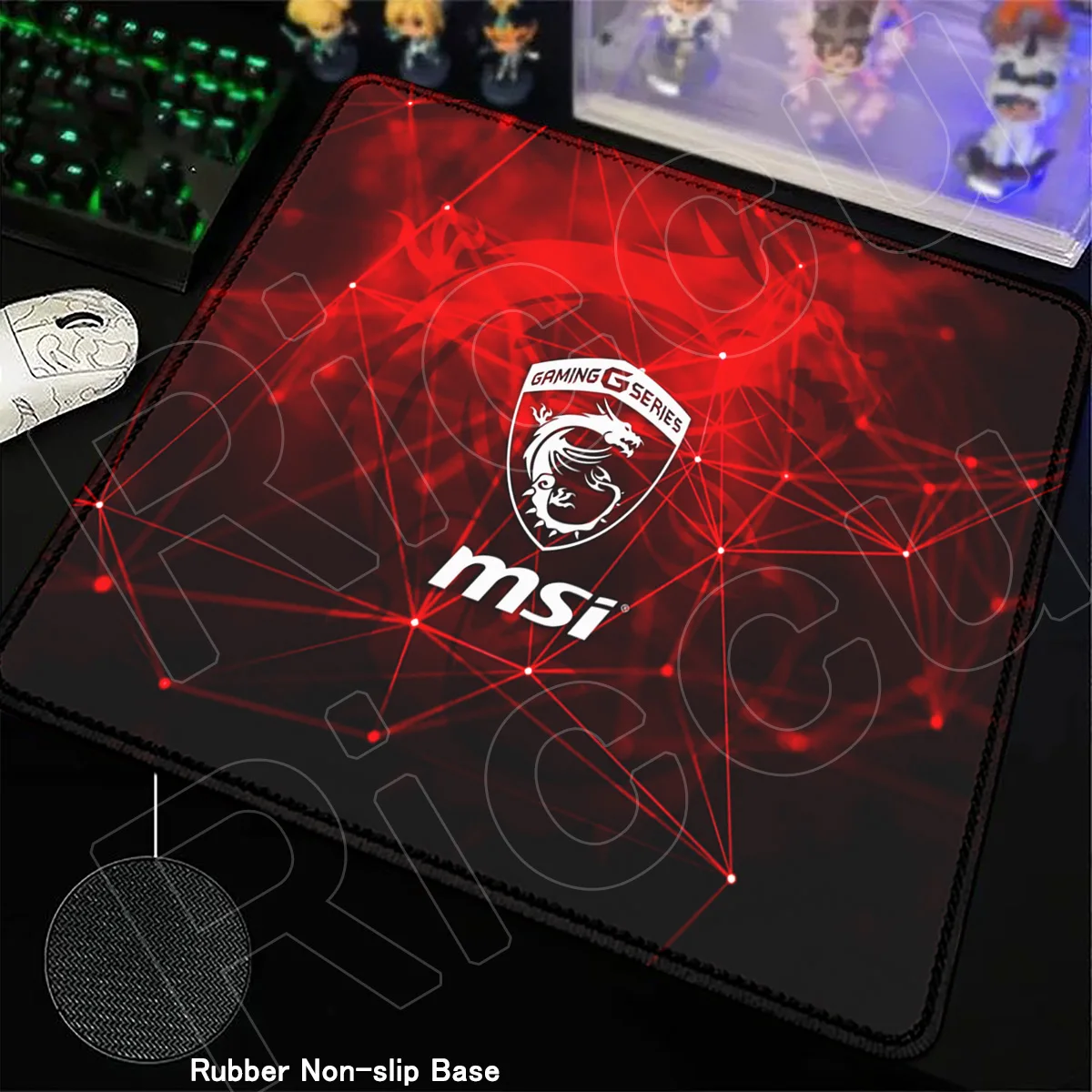 Small Gamer Mouse Pad MSI Rubber Anti-slip Base Desk Mat 400x450mm Square Carpet Gaming Speed Keyboard Laptop Office Accessories