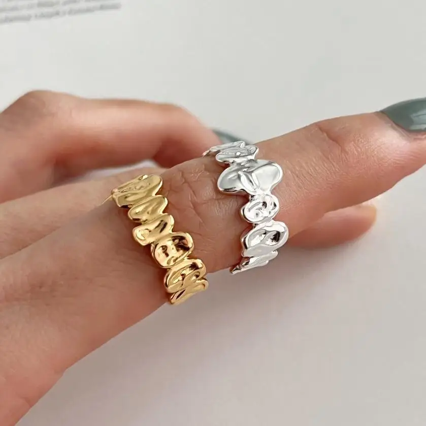 925 Sterling Silver Adjustable Rings For Women Irregular Engagement Luxury Fine Jewelry Wedding Accessories Jewellery Argent 925
