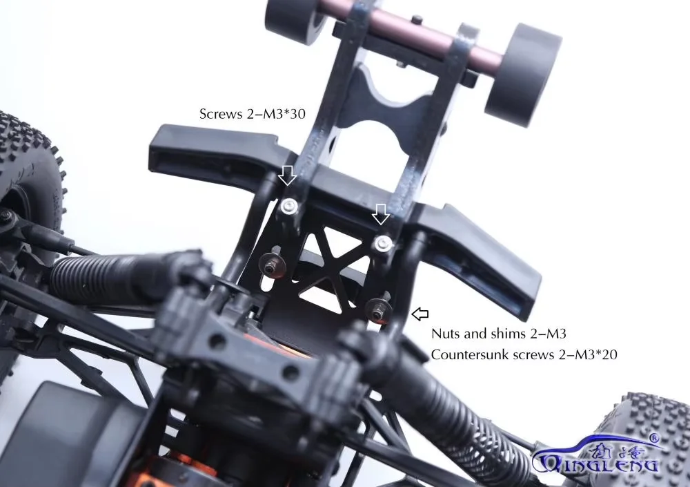 High-strength nylon material double-wheel wheelie bar for HPI SAVAVE X FLUX XL 4.6 5.9 V2