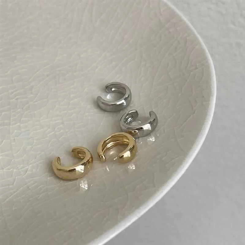 NEW 1Pair Gold Silver Color C-Shaped No Piercing Ear Cuffs For Women Fashion Simple Ins Style Earrings Jewelry Accessories Gifts