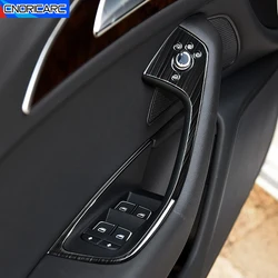 For Auid A6 C7 2012-2018 Window Glass Lift Switch Button Panel Frame Interior Decoration Trim Carbon Fiber Color Car Accessories