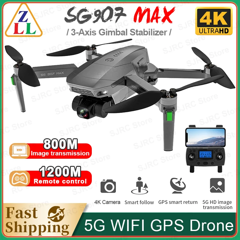 ZLL SG907 MAX GPS Drone 4K Camera 5G FPV With 3-Axis Gimbal ESC 25 Minutes Flight Brushless RC Quadcopter Profesional Dron