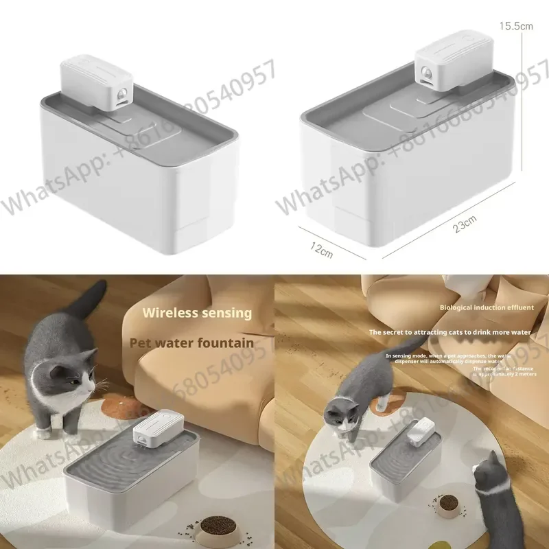 Smart Wireless Pet Water Fountain for Cats Dogs Plastic Eco-Friendly Circulating Filter Encourage Drinking Small Animals
