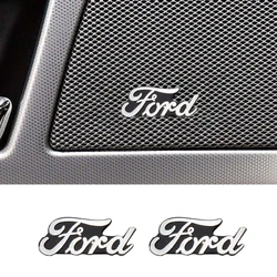 2/4pcs 3D Aluminum Stying Car Audio Speaker Emblem Sticker Auto Decoration For Ford Focus mk2 mk3 Fiesta mk7 Ranger Mondeo mk4