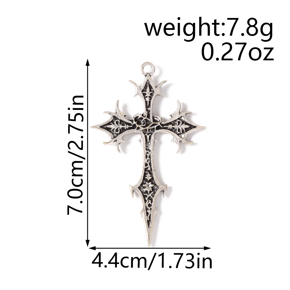 Leslie 5 Stück Gothic Personality Schwarze Herz-Kreuz-Anhänger für Schmuckherstellung Hip-Hop Kreuz-Charms Anhänger Halsketten Zubehör – Detail 7