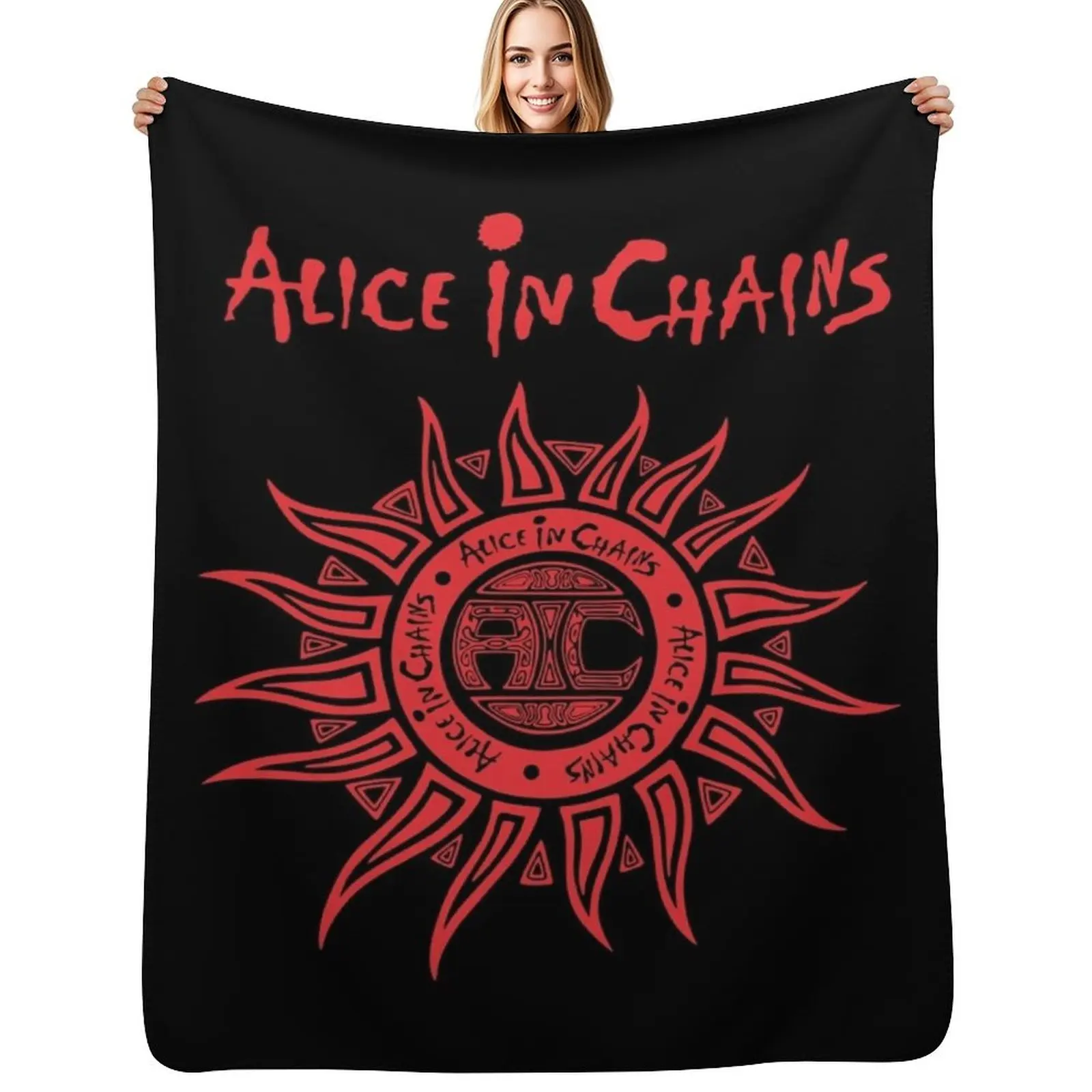 

The Sun in Red Throw Blanket Stuffeds Picnic for winter funny gift Blankets