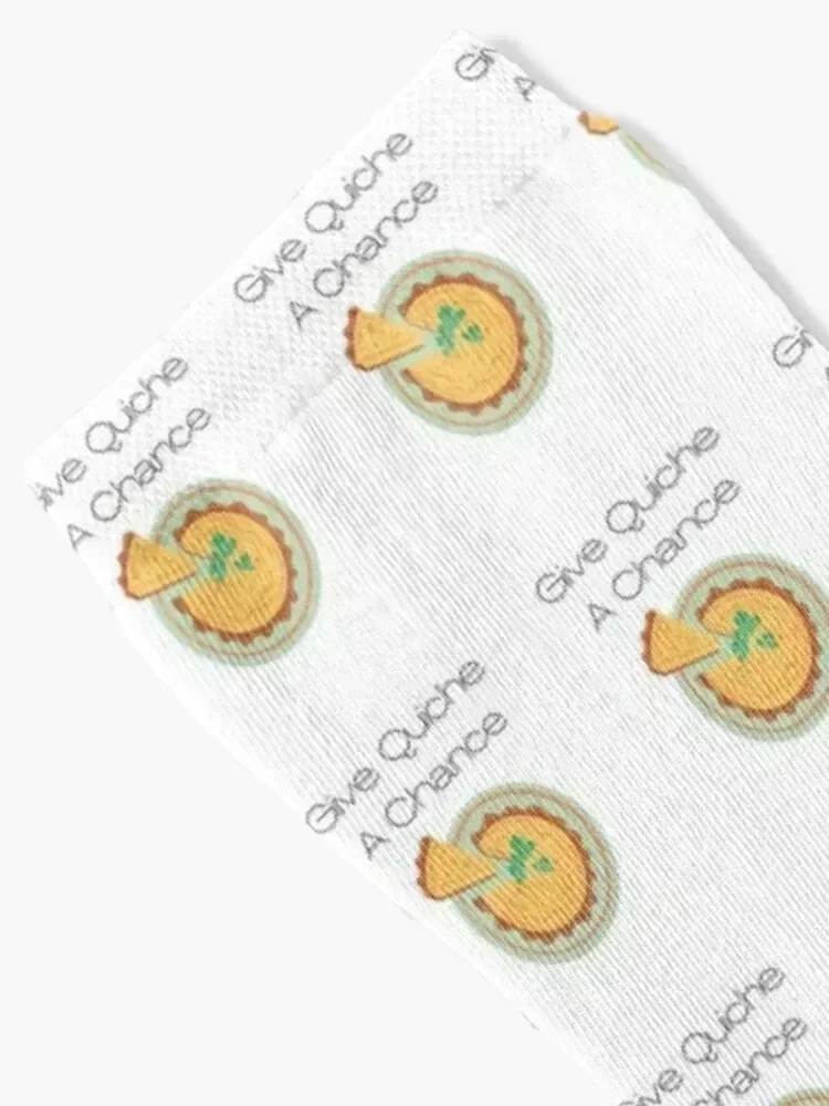 Give Quiche A Chance Socks aesthetic cartoon Boy Child Socks Women's