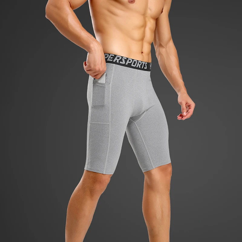 Calções de treinamento de compressão dos homens verão calças esportivas corredores calças curtas secagem rápida ginásios de fitness masculino collants treino calções esportivos