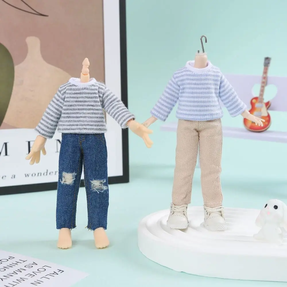 DIY Handmake Stripe Tops Casual 5 Colors T-shirt Cute Clothes Suits for 1/12 BJD Dolls/for 1/11 OB11 Dolls