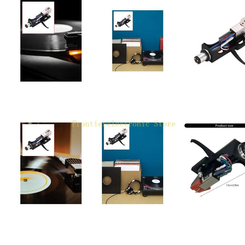 G8DB Headshell Replacement Unit for Record Player Service, Prewired 4 Contact Design, Finger Lift, Black Body, 7.5 Assembly Part