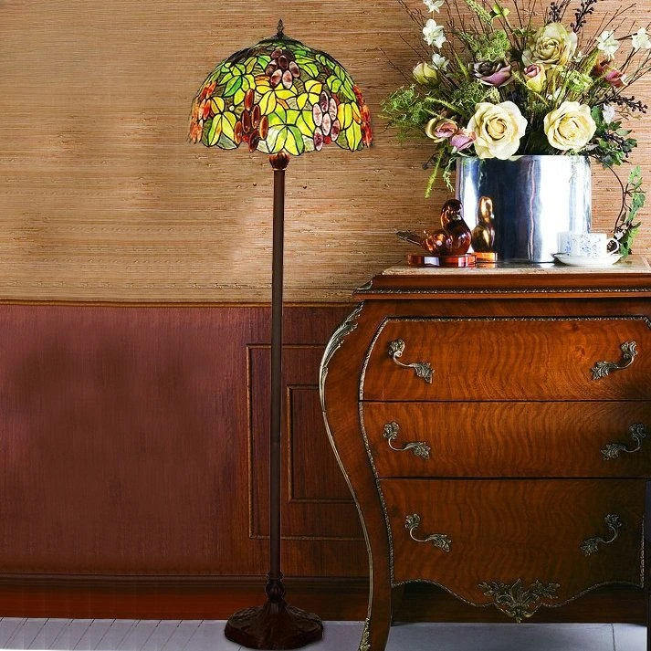 American Country Stained Glass Guest Bedroom Antique Art Desk Lamp Floor Lamp