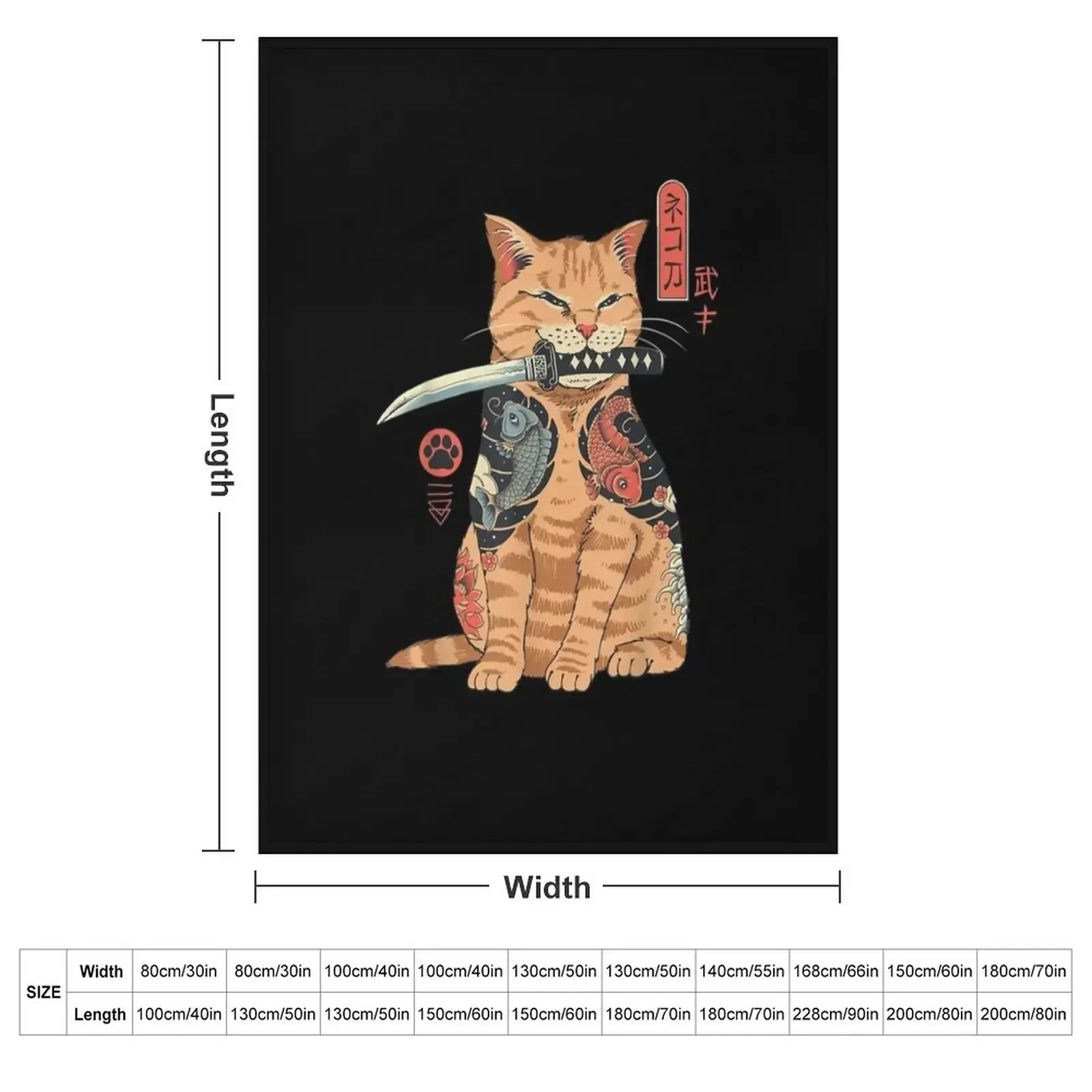 Cat Neko Catana Anime Art For Women Teen Girls Anime merc Throw Blanket for babies anime Shaggy Blankets